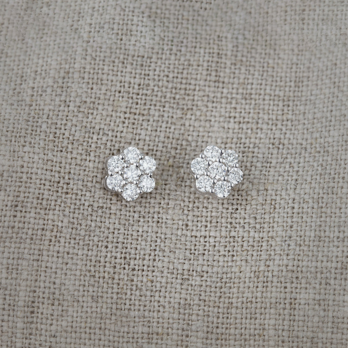 Lab Diamond Cluster Earrings 0.50ct H/SI Quality set in 9K White Gold
